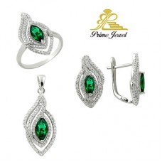 Gümüş zirkon taşlı set